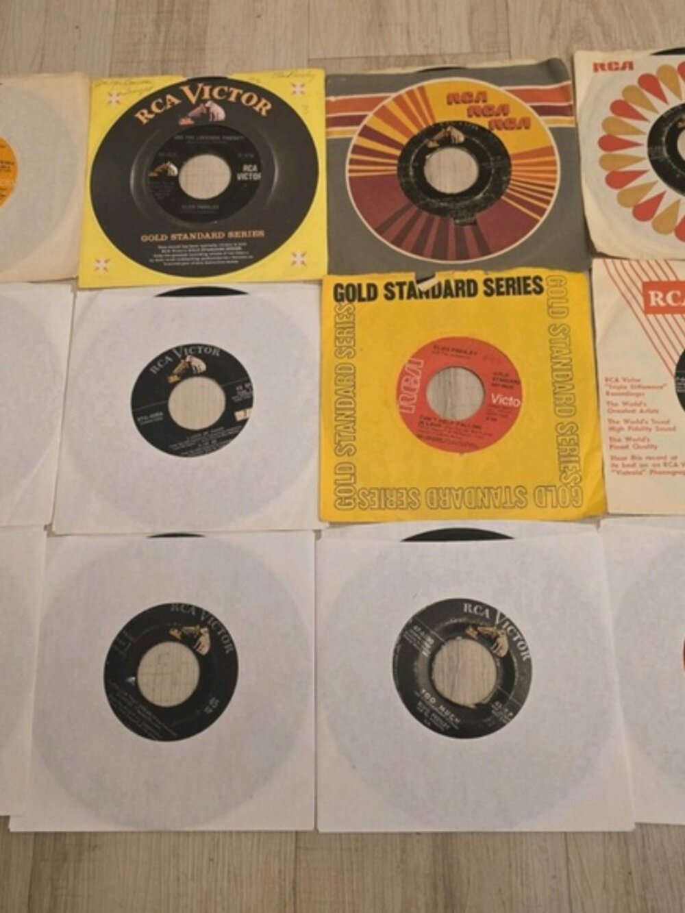 Lot of 12 Elvis Presley 45 RPM Vinyl Records Jailhouse Rock Love Me Tender